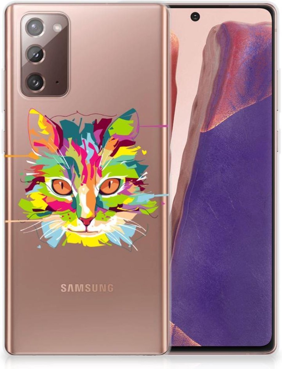 Samsung Note 20 Telefoonhoesje met Naam Cat Color