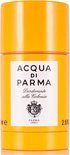 Oranje deostick van Acqua Di Parma met het label 'Colonia' en 'Parma (Italy)'.