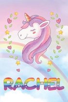 Rachel: Rachel Unicorn Notebook Rainbow Journal 6x9 Personalized Customized Gift For Someones Surname Or First Name is Rachel