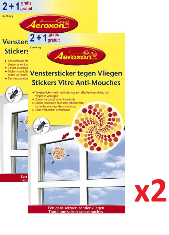 Sticker fenêtre AEROXON contre les mouches - Attire les mouches pendant 4  mois - 4... | bol.com