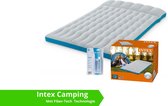 Intex luchtbed - compact kampeerluchtbed - 2 persoons - 193 x 127 x 24 - grijs / blauw (incl. Reparatiekit)