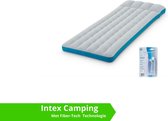 Intex luchtbed - compact kampeerluchtbed - 1 persoons - 189 x 72 x 20 - grijs / blauw (incl. Reparatiekit)