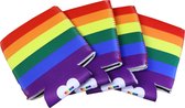 Blikjeskoeler regenboogvlag voor 33cl blikjes (verpakking van 4 stuks) Pride blik koelhoud hoesjes