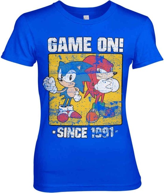Camiseta Hombre Sonic The Hedgehog Oficial - 'Game On Since 1991' | Talla M En Azul | Manga Corta