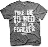 Top Gun Heren Tshirt -2XL- Take Me To Bed Or Lose Me Forever Grijs