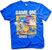 Sonic The Hedgehog Heren Tshirt -L- Game On Since 1991 Blauw