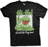 The Muppets Heren Tshirt -L- Hi-Ho - Kermit The Frog Here! Zwart