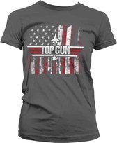Top Gun Dames Tshirt -M- America Grijs