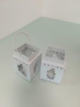 Waxinelichthouders - wit - 2 stuks - klein