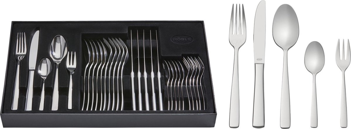 Rösle Keuken Elegance Bestekset - RVS - Set van 30 Stuks - Zilver