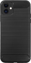 BMAX Carbon soft case hoesje geschikt voor Apple iPhone 11 / Soft cover / Telefoonhoesje / Beschermhoesje / Telefoonbescherming - Zwart