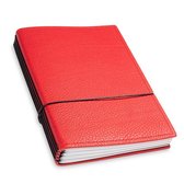 X17 Notebook A5 Leder Natur Rood - 4 katernen