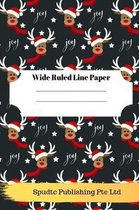 Cute Reindeer Theme Wide Ruled Line Paper