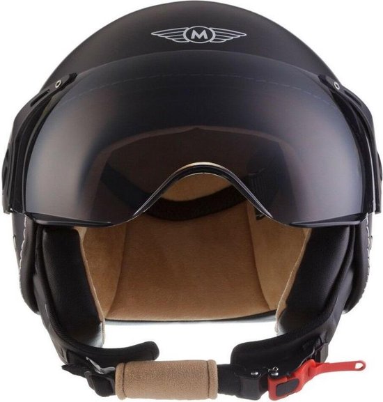 MOTO H45, Jethelm Mat zwart, scooterhelm, motorhelm, retro, XL, hoofdomtrek  61-62cm | bol.com