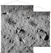 Astronaut footprint (voetafdruk op maanoppervlak) - Foto op Textielposter - 40 x 60 cm