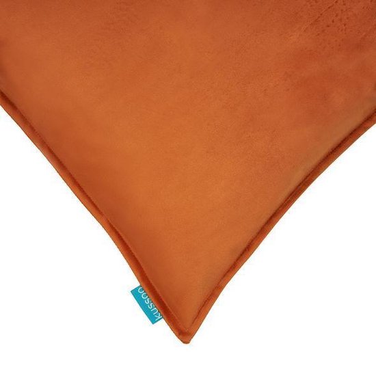 Kussen fluweel oranje uni 50x50 cm & 30x50 cm set van 2 Kussen fluweel oranje uni 50x50 cm & 30x50 cm set van 2