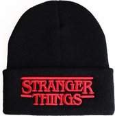 Muts Zwart met Stranger Things Logo in rood (31218)