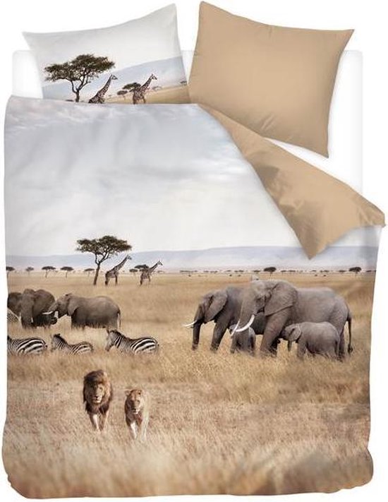 Snoozing African Animals - Dekbedovertrek - Lits-jumeaux - 240x200/220 cm Multi kleur | bol.com