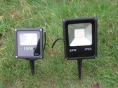 Waterdichte 10W Verstraler op grondpin - Floodlight - 900 Lumen - 6000K - IP66 - Kantelbaar