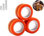Magnetic Ring -Magnetische Ringen – Magnetische Armband Ring – Speelgoed – TFU-Media-Anti-Stress - 3 stuks - Oranje