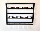 Mijn Design Huis Stalen industrieel wijnrek -wijnhouder - 12 flessen - zwart met wijnglazen rek