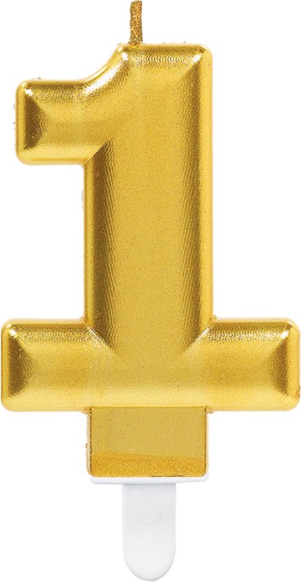 Amscan Verjaardagskaars ''1'' Goud Unisex 9,3 Cm