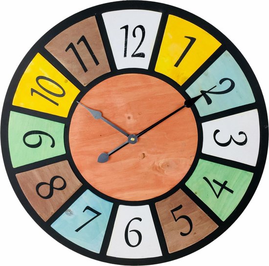 Horloge murale avec beaucoup de couleurs - Horloge murale Numéros et Colorée  - Horloge... | bol