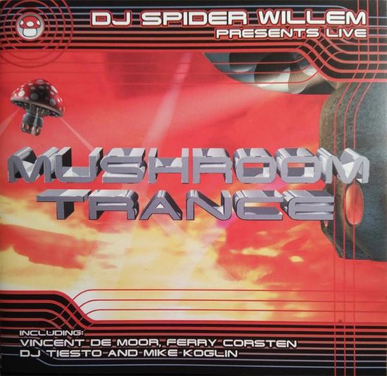 DJ Spider Willem presenteert live Mushroom Trance met een paddenstoel artwork.