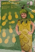 herhaling materiaal Illusie Dress Up Suit - Ananas pak - Geel - Meisjes Onesie - Verkleden Verkleed set  - Fruit 3... | bol.com