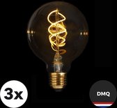 DMQ LED Filament lamp - G95 - Ø9,5 cm - Dimbaar - E27 - 5W 2200K Amber - 3X