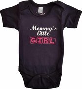 Zwarte romper met "Mommy's little girl" - maat 68 - moeder, mama, moederdag, babyshower, zwanger, cadeautje, kraamcadeau, grappig, geschenk, baby, tekst, bodieke