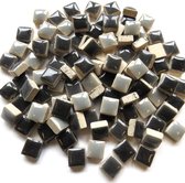 Mozaïeksteentjes Mini squares keramiek - mix shades of grey; 500 gr