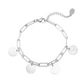 Yehwang Armband schakel disc zilver