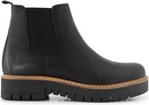 NoGRZ J.Husly - Dames Leren Chelseaboot - Wol gevoerd - Zwart - Maat 40