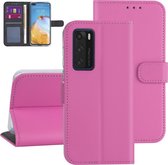 Hoesje voor Huawei P40 - Felroze - Book Case - Kaarthouder