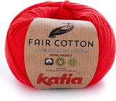 Katia Fair Cotton Rood - 1 bol - biologisch garen - haakkatoen - amigurumi - ecologisch - haken - breien - duurzaam - bio - milieuvriendelijk - haken - breien - katoen - wol - biowol - garen - breiwol - breigaren