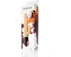 Bossoftoys - Uranus - UNIEK Up & Down vibrator - Roterende vibrator - Ultra realistische buigbare vibrator - 12 Functies - Oplaadbaar - Cyber leather - Extra speciaal flexibel materiaal - beige - 27 cm - 44-00013