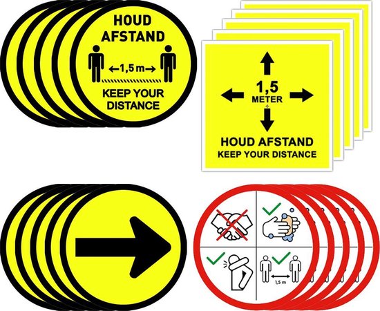 Sticker Gardez vos Distances Couleur Exterieur Noir