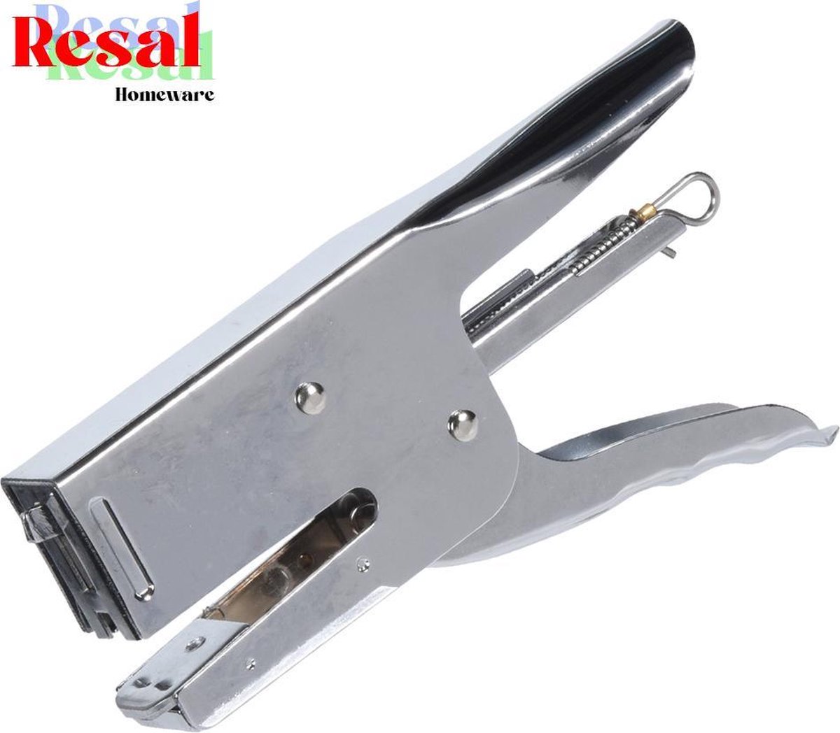 Kantoor nietmachine/niettang - metaal - 17 cm - zilver - thuis/werk - voor nietjes nr 10