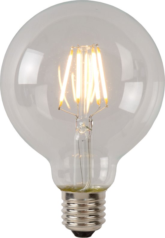 Lucide G95 Filament lamp - Ø 9,5 cm - LED Dimb. - E27 - 1x5W 2700K -  Transparant | bol