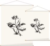 Eiloof zwart-wit (Ivy Berries) - Foto op Textielposter - 120 x 160 cm