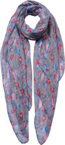 Melady Sjaal Dames Print 80x180 cm Grijs Synthetisch Shawl Dames Cadeau voor haar