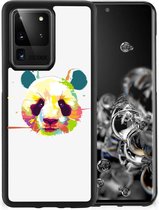 Smartphone Hoesje Geschikt voor Samsung Galaxy S20 Ultra Back Case TPU Siliconen Hoesje met Zwarte rand Panda Color