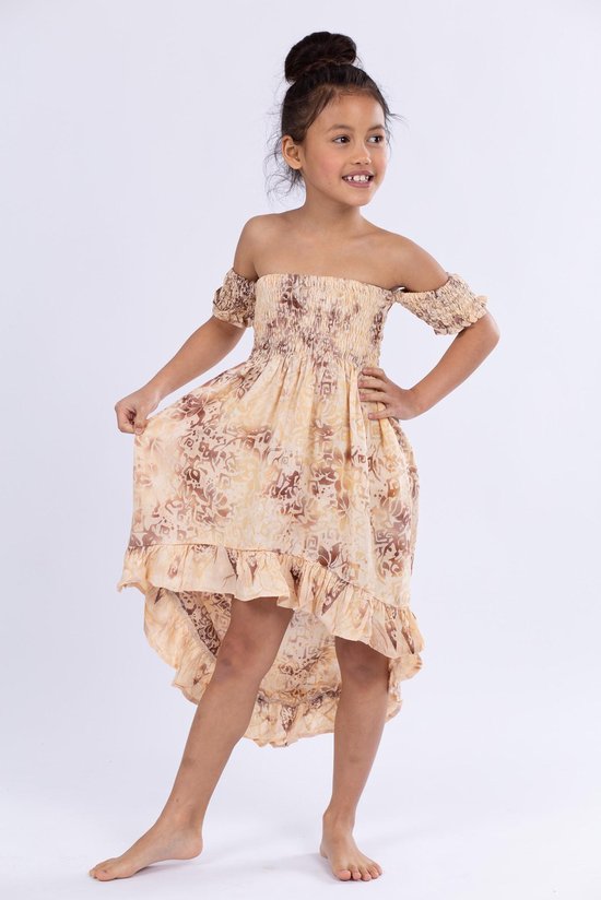 thema Overlappen Intuïtie Kinder maxi jurk, natural print, Our Little Pearls, maat one size, super  stretch... | bol.com