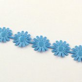 hobby lint, bloemen, blauw, polyester, 17mm breed, 18m