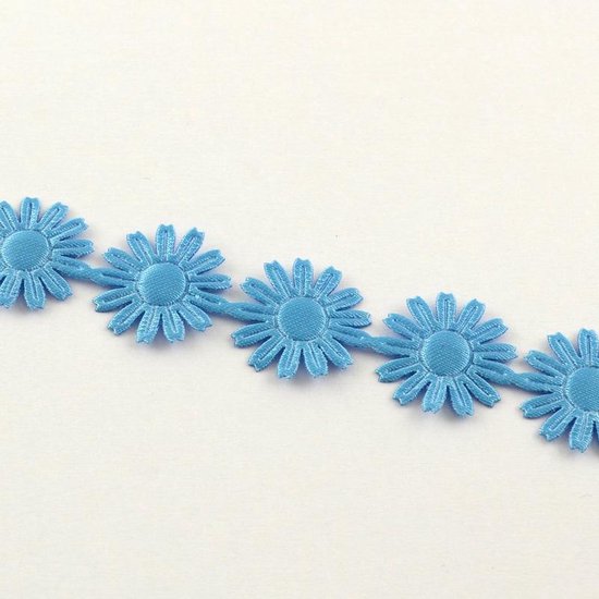 hobby lint, bloemen, blauw, polyester, 17mm breed, 18m | bol.com