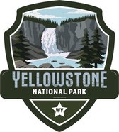 Signs-USA - Landmark YELLOWSTONE UPPER FALL National park - Wandbord - 28 x 31 cm