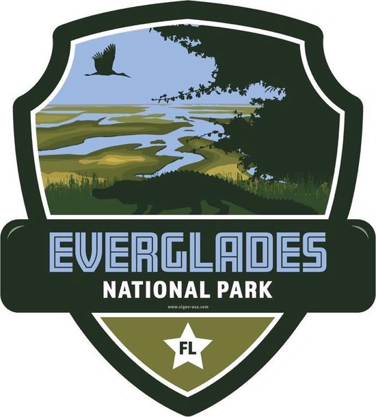 Signs-USA - Landmark EVERGLADES National Park - Wandbord - 28 x 31 cm