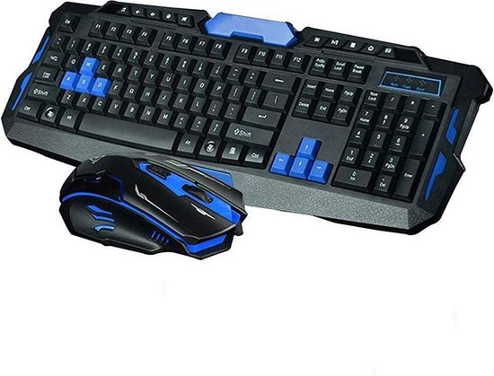 Draadloze toetsenbord muis HK8100 Wireless Keyboard + 2,4 GHz muis met 4  knoppen | bol