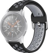 Let op type!! Voor Galaxy Watch 46 / S3 / Huawei Watch GT 1 / 2 22mm Smart Watch Siliconen dubbele kleur polsband watchband  grootte: L (Zwart grijs)